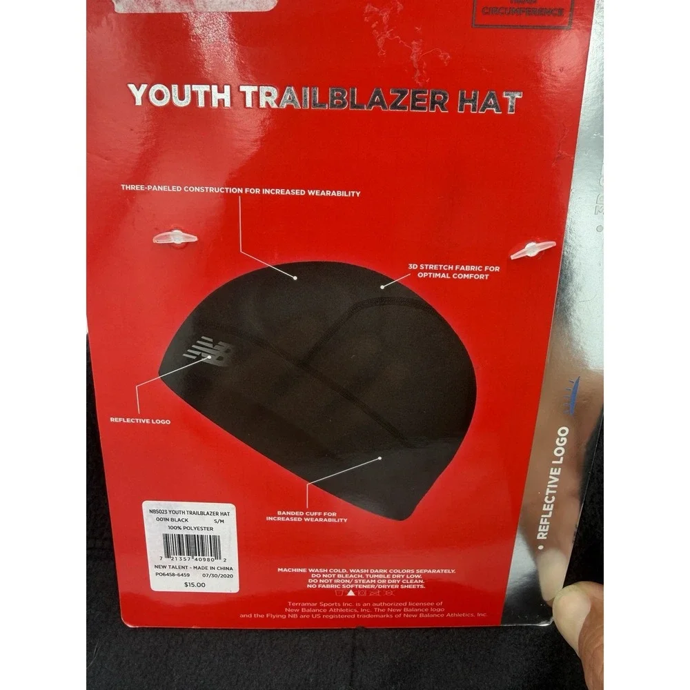 New Balance Youth Trailblazer Fleece Hat Black S/M Reflective